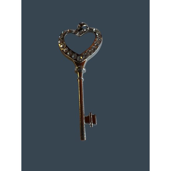 Silver Key To My Heart Pendant Necklace Charm - Picture 9 of 12